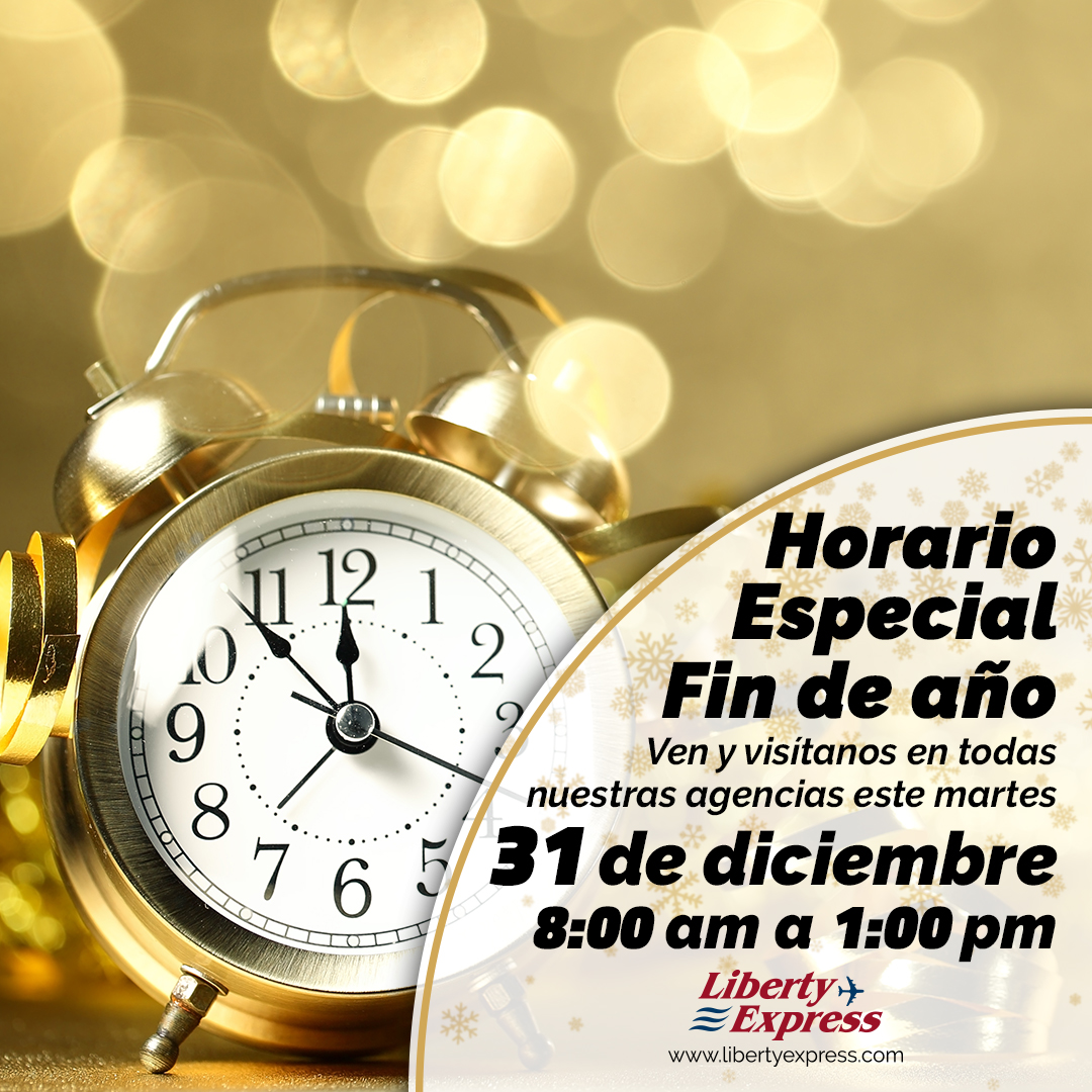 LibertyExpress's tweet photo. 🌟⭐️ Estaremos laborando este martes 31 de Diciembre ⭐️🌟

Retira todos tus paquetes nuestro horario especial
08:00 am a 01:00 pm

#LibertyExpress #MovemostuMundo #ComprasOnline #EnviosInternacionales #EmpresadeEnvios #EnviosNacionales #EnviosaVenezuela #enviosnacionales https://t.co/zv4voQU0Tm