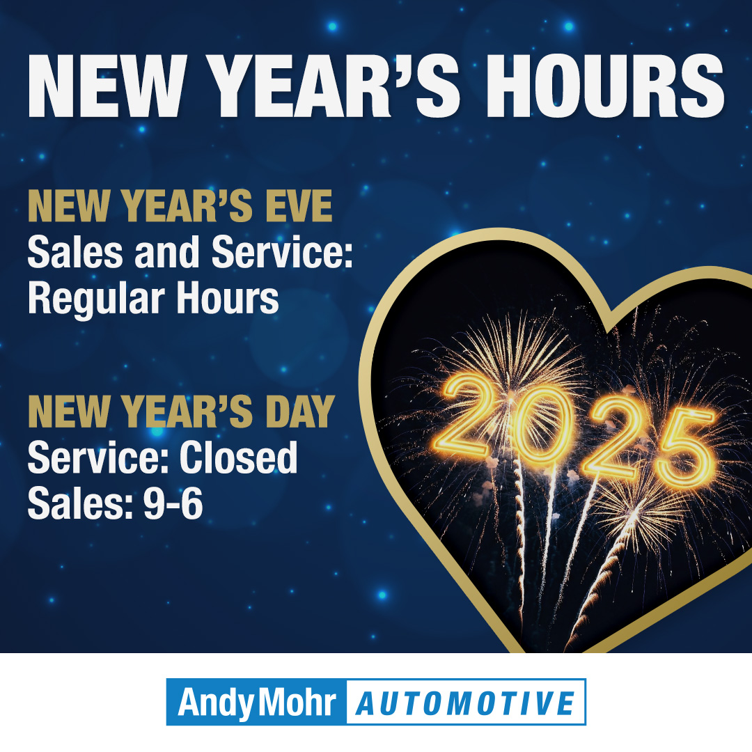 🎇 Both our Sales and Service Departments will be 𝙊𝙋𝙀𝙉 tomorrow to serve you! 

🎇 Our Service Department will be 𝘾𝙇𝙊𝙎𝙀𝘿 on New Year's Day, while our Sales Department will be 𝙊𝙋𝙀𝙉 from 9-6.