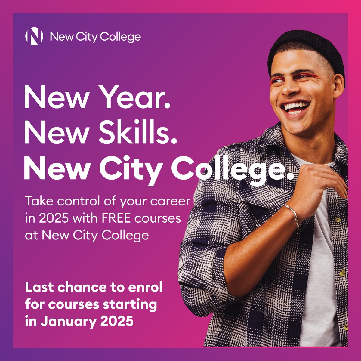 Ready for a Fresh Start? Upskill or explore a new hobby at New City College this January.

Last chance to enrol for adult courses starting in January 2025! Learn more: eu1.hubs.ly/H0fvYDM0