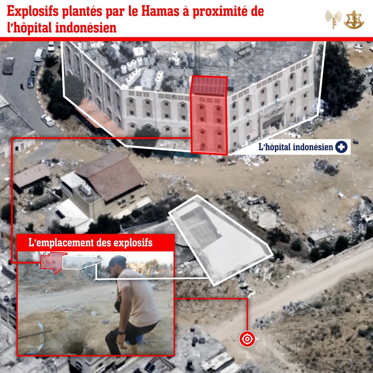 RAFOrafo's tweet photo. 🎥IMAGES EXCLUSIVES : Des terroristes du Hamas plantent des explosifs à environ 45 mètres de l’Hôpital Indonésien dans le nord de Gaza.

Note : Cette vidéo a été filmée par les terroristes du Hamas. https://t.co/wKIq4jBubs