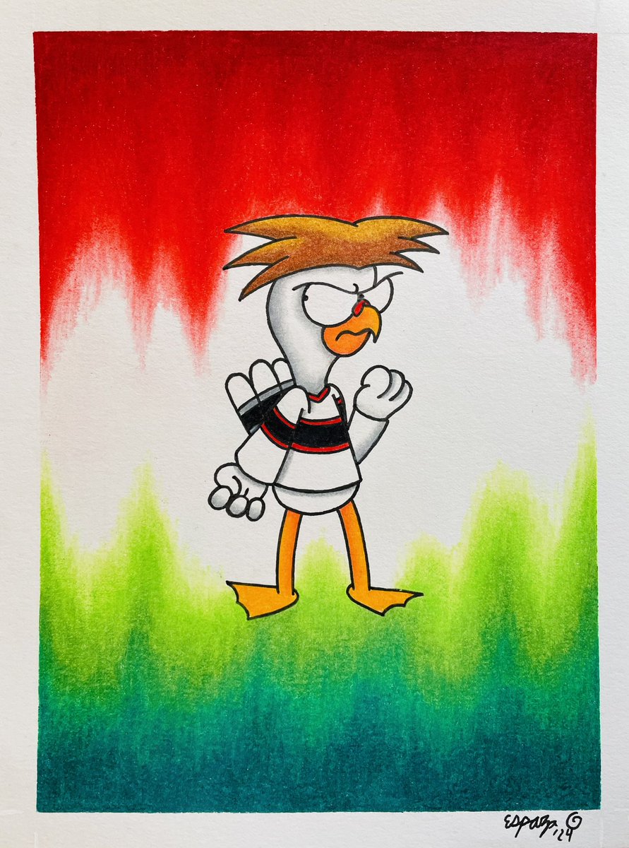 A parting shot of #Christmas as we head into the #NewYear: It’s December’s #CRAZYColoredPencilPortrait! Somewhat on time for once! Mr. Gully’s been featured a lot lately, so it made sense to make him this year’s holiday critter! He rocks that old Gulls uni proudly, eh <a href="/puckhogg4/">Warren Frantz</a>?