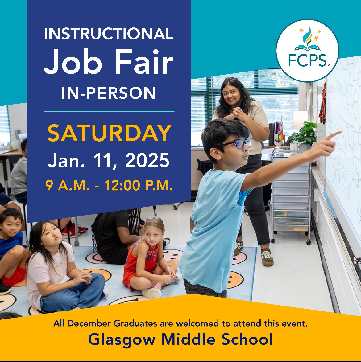 FCPS Recruitment (@fcpsvajobs) on Twitter photo Join <a href="/fcpsnews/">Fairfax Schools ๐</a> on January 11 for our next Instructional Job Fair! To Register fcps.edu/news/fcps-hostโฆ Join <a href="/fcpsnews/">Fairfax Schools ๐</a> on January 11 for our next Instructional Job Fair! To Register fcps.edu/news/fcps-hostโฆ