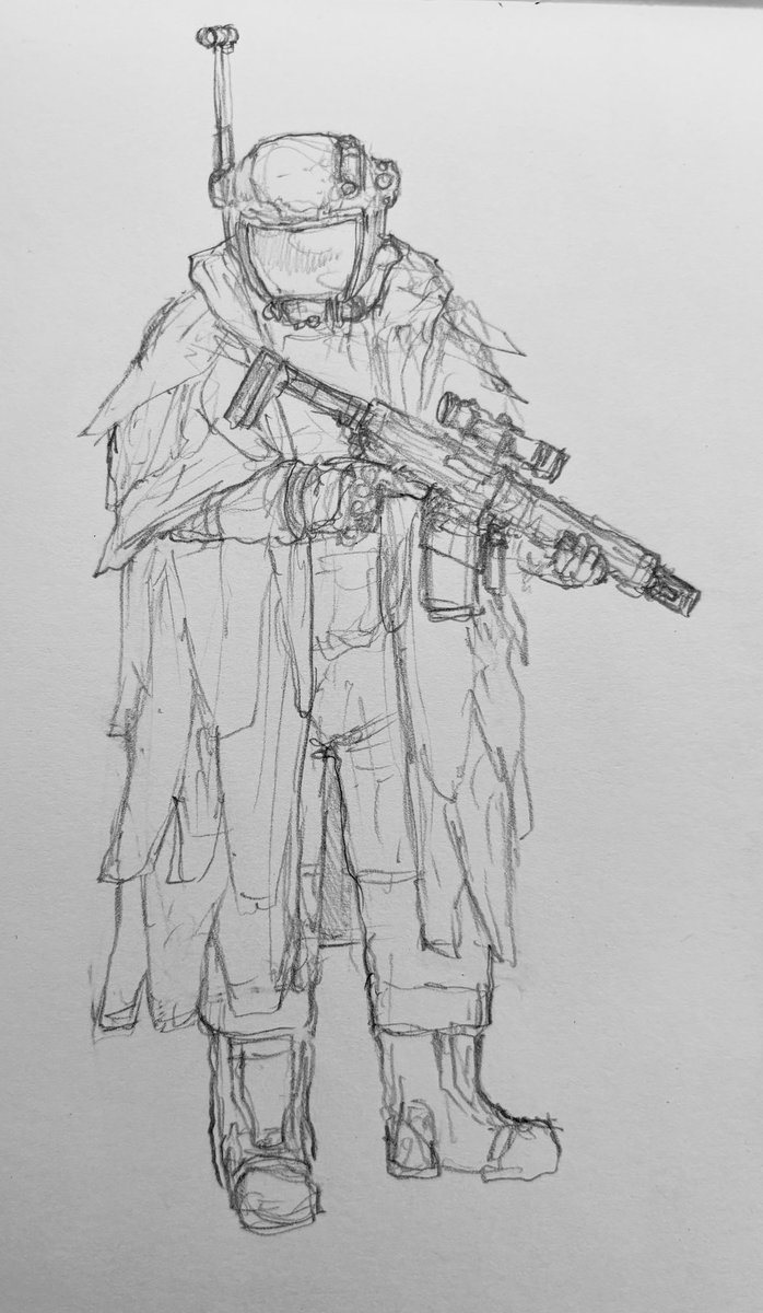 johnmustache's tweet image. Lunar Marine, pictured in IR camouflage cloak with helmet periscope extended