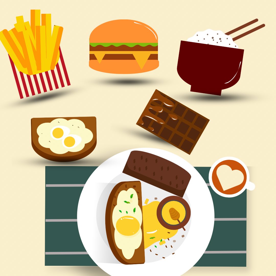 designerbluey's tweet image. Phewww I finally made my first illustration on canva! I am so excited for myself. Day 20 l made these food illustrations.

##canvadesigner #30daysofdesign