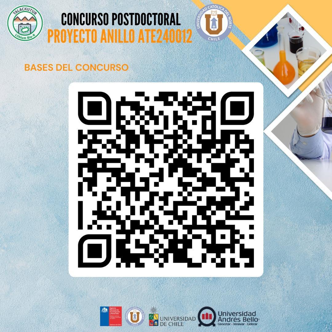 Juan Castro Severyn (@jsevereyn) on Twitter photo Concurso para posición PostDoctoral en el marco del proyecto
Talackutur Lithium Bio-B
Anillos de Investigación Temáticos en Litio y Salares de <a href="/ANID_Chile/">Agencia Nacional de Investigación y Desarrollo</a>
<a href="/_SoMiCh/">Sociedad de Microbiología de Chile</a> Concurso para posición PostDoctoral en el marco del proyecto
Talackutur Lithium Bio-B
Anillos de Investigación Temáticos en Litio y Salares de <a href="/ANID_Chile/">Agencia Nacional de Investigación y Desarrollo</a>
<a href="/_SoMiCh/">Sociedad de Microbiología de Chile</a>