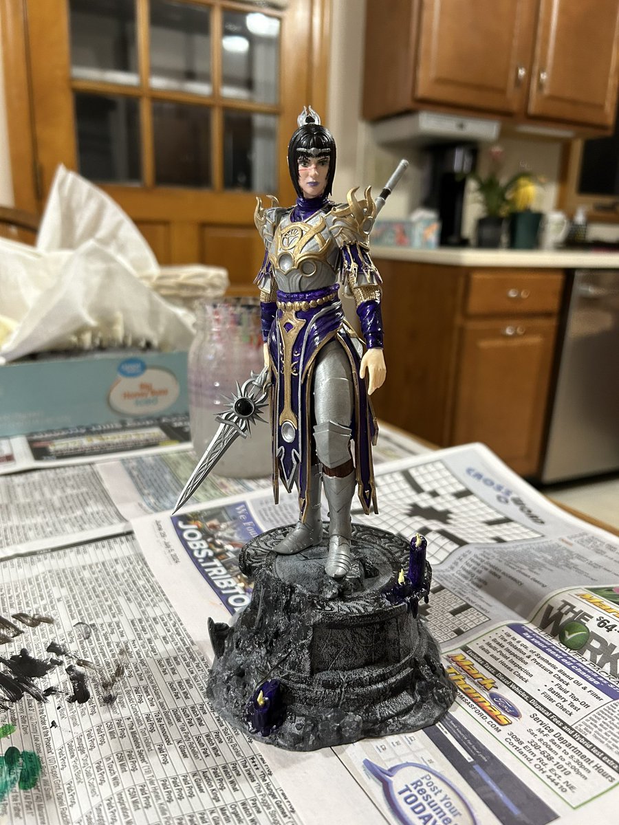 Oppichow's tweet image. Some of the awesome figures I’ve painted this year! I love painting figures but my back hates it hahahah #mercyoverwatch #widowmaker #shadowheart #orinthered #3dprinting #esmonster #bulkamancer #nomnomfigures