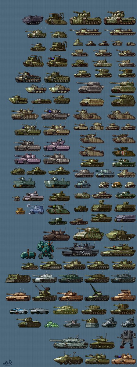 LucasoDelta's tweet image. Tank list has lenghtened again.
#pixelart #tanks #compilation