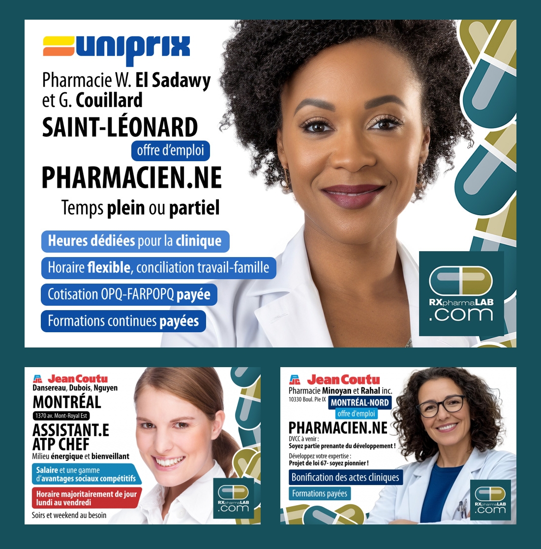 formatp's tweet photo. #SaintLéonard Pharmacien(ne) #Uniprix Postulez maintenant https://t.co/4sjY0ttCt0
✨ +++
Pharmacien(ne) ➡️ MTL-Nord
https://t.co/2aAcJx8Is9
Assistant/e ATP CHEF ➡️ MTL
https://t.co/B6dVIOT21D
#RXpharmaLAB Diffusez vos postes https://t.co/N8xJSYExY9 https://t.co/eob0lZRp2q
