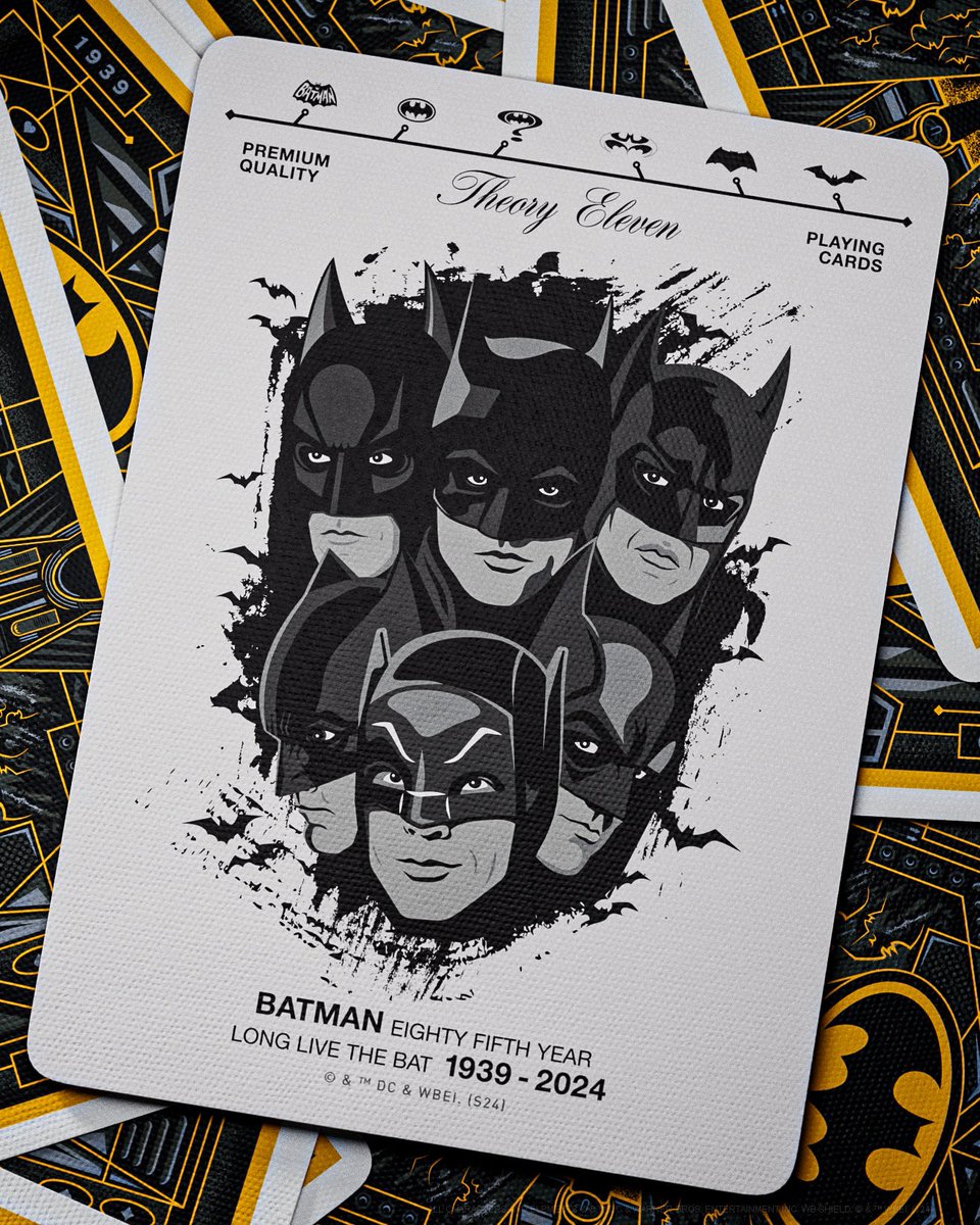 🦇 85 Years of The Caped Crusader. BATMAN 85th Anniversary Playing Cards - available TOMORROW at 12pm ET! #batman #theory11