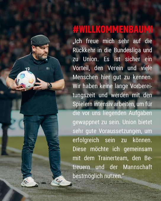 fcunionfr's tweet photo. Finalement, Steffen Baumgart est notre nouvel entraineur !

Fantastique nouvelle de voir un ancien de la maison, avec des qualités qu'il a su prouvé en Bundesliga.

Hâte ! https://t.co/1BhdRGZfh7
