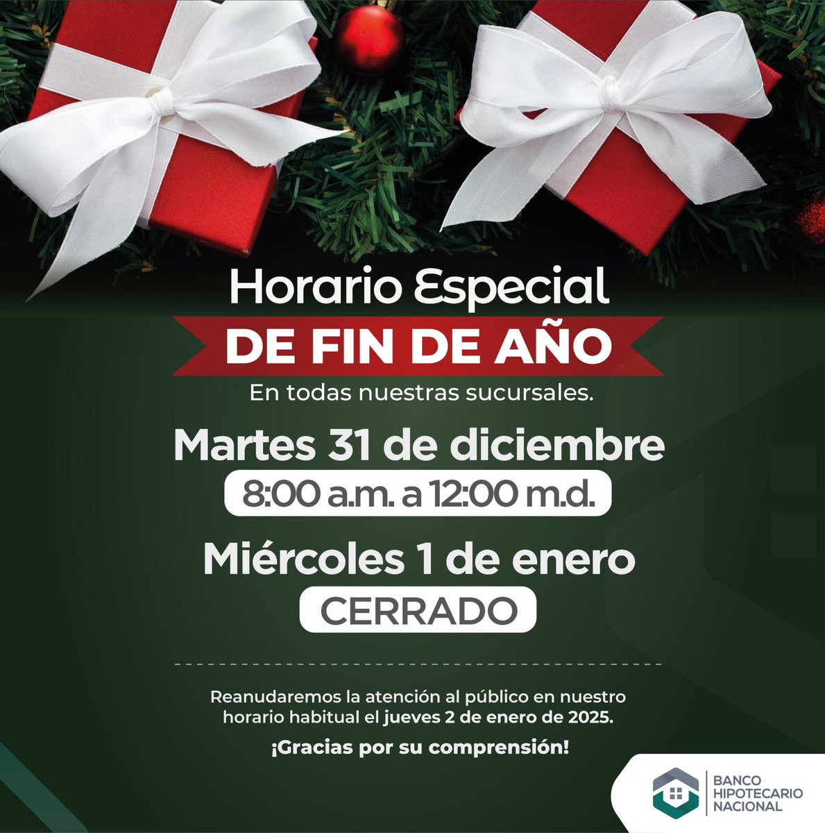 ¡Aviso importante! ✅#bhn #bancohipotecarionacional #ConPasoFirme