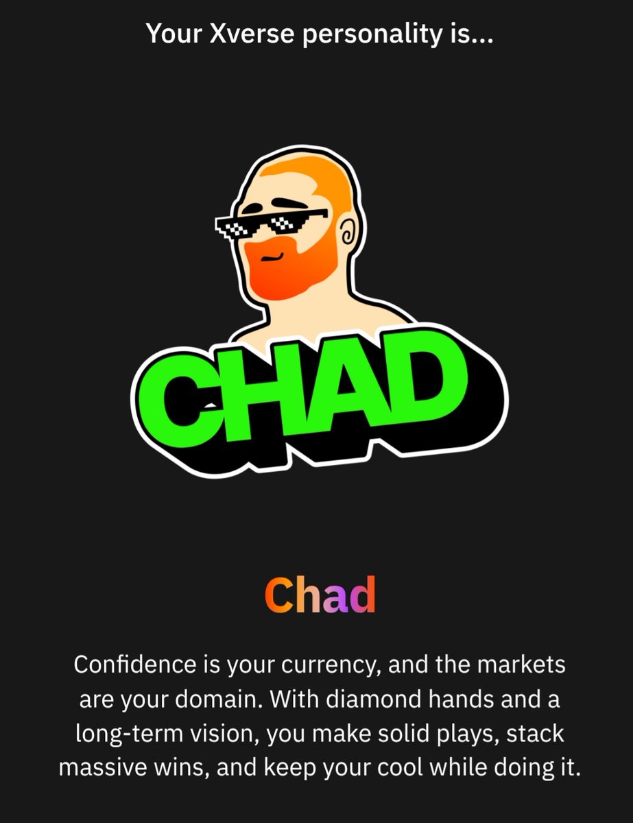 Must be a fine line between Rekt and Chad @XverseApp 🍻 

What are you up to Xverse? 👀