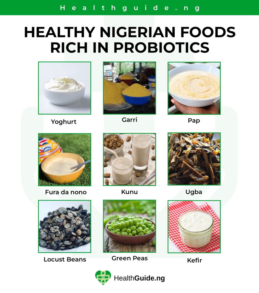HealthGuideNG's tweet photo. Probiotic foods, which are rich in good bacteria, can boost your digestive health, reduce lactose intolerance, and even improve heart health. 🌟

Find out some of the healthiest Nigerian foods packed with probiotics, 

LINK BELOW 👇

#GutHealth #healthtips  #healthyfood #Healthy https://t.co/9SBSCMHxlW
