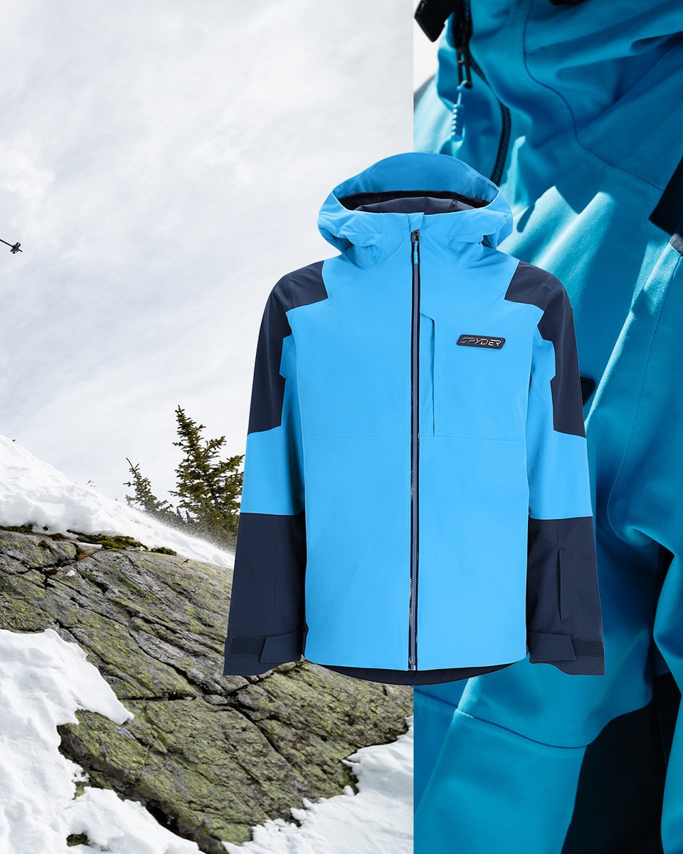 The Taos jacket was developed in collaboration with US Ski Team Downhill racing legend, Steven Nyman, and features classic, race-inspired color blocking, paying homage to the alpine aesthetic Spyder is known for.