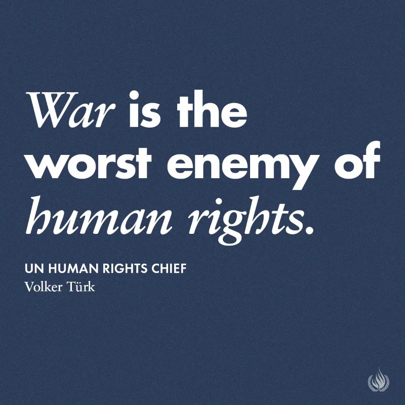 United Nations (@un) on Twitter photo "War is the worst enemy of human rights."
As conflicts surged in 2024, <a href="/UNHumanRights/">UN Human Rights</a> chief <a href="/volker_turk/">Volker Türk</a> reflects on the profound impact wars are having on people’s rights around the world.
“The pursuit of war —the practice of escalation— cannot become the new normal.” "War is the worst enemy of human rights."
As conflicts surged in 2024, <a href="/UNHumanRights/">UN Human Rights</a> chief <a href="/volker_turk/">Volker Türk</a> reflects on the profound impact wars are having on people’s rights around the world.
“The pursuit of war —the practice of escalation— cannot become the new normal.”