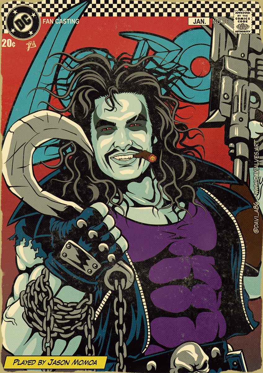 davi_a86's tweet photo. I made this fanart last year because I always believed, like many of us, that there would be no one better than Momoa to play Lobo, and now it's OFFICIAL: Jason Momoa will play Lobo and this is going to be so F*CKING cool! 😍💀

#dcu #lobo #fanart https://t.co/dPBFaVLnci