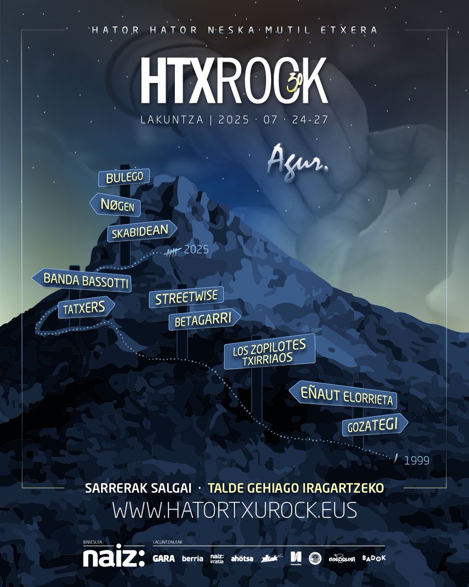 Hatortxurock's tweet photo. ‼ #HTX30 l Lehen konfirmazioak

Atarrabiako ajea (eta lokatza) gainetik ezin kendu? 

Gogoratu uztailaren 24tik 27ra azken agur handia ospatuko duela Hatortxuk.

👉 Eta bizkor ibili, urtarrilaren 13an prezio aldaketa baitator!  

🎟 Sarrerak https://t.co/zBhgz60skA en https://t.co/PRHwpRaTVy