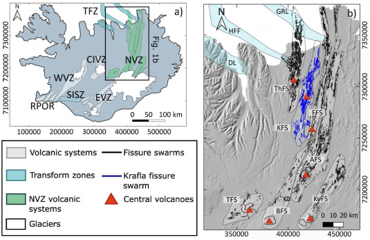 EGU_TS's tweet photo. #ecsmonday🤩
#Magmatic greetings towards the end of the year by Pedicini et al. (IT). Check out their structural analysis and discussion about the #Krafla Fissures that suggest a northward development of the system:

https://t.co/8CyGJp1KNO

#rifting #fireworks #tectonics https://t.co/c2IEDlhfrn