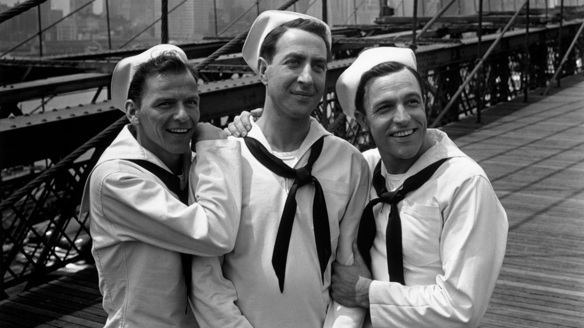 Today marks the 75th anniversary of ON THE TOWN, directed by Gene Kelly and Stanley Donen and starring Gene Kelly, Frank Sinatra, Jules Munshin, Betty Garrett, Ann Miller and Vera-Ellen. 

The film won the Oscar for Scoring of a Musical Picture (Roger Edens, Lennie Hayton) at the