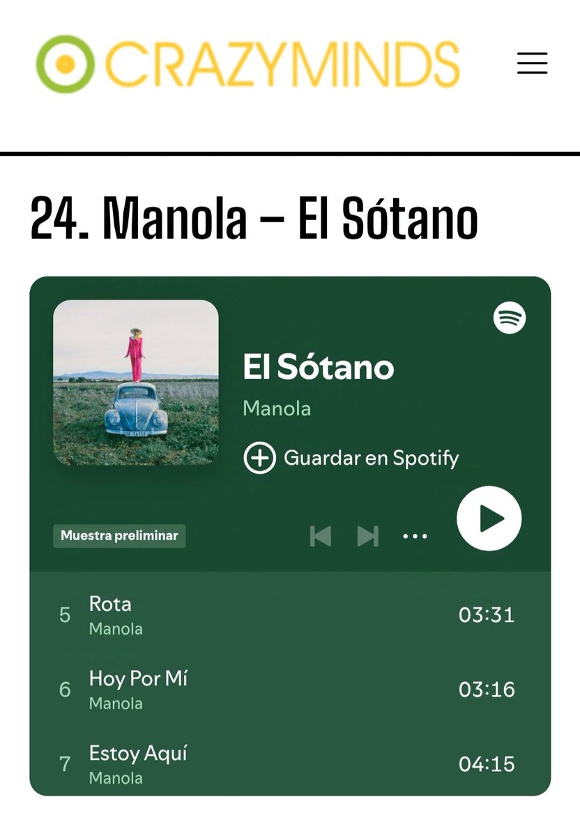 Entre los mejores discos de 2024 en <a href="/Crazymindsweb/">CrazyMinds</a> "El Sótano" de <a href="/mynameismanola7/">Manola</a> 💜 
<a href="/CalaveritaRcrds/">Calaverita Records</a> <a href="/javideci/">Javier Decimavilla</a> 💜 
crazyminds.es/reportajes/los…
