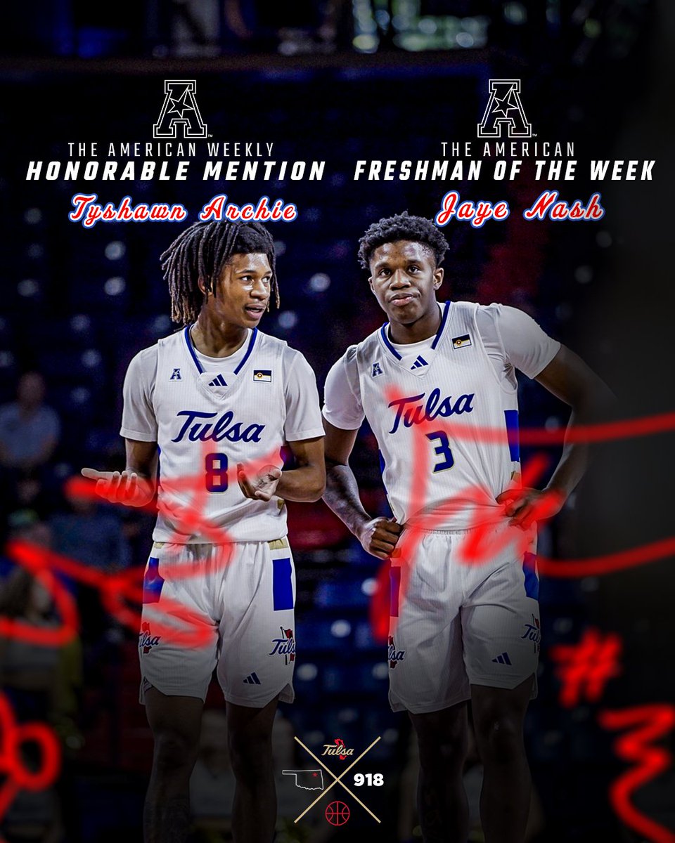 Back-to-back weeks with Golden Hurricane picking up conference honors! Congrats Jaye and Ty!

#ReignCane 🌀🏀