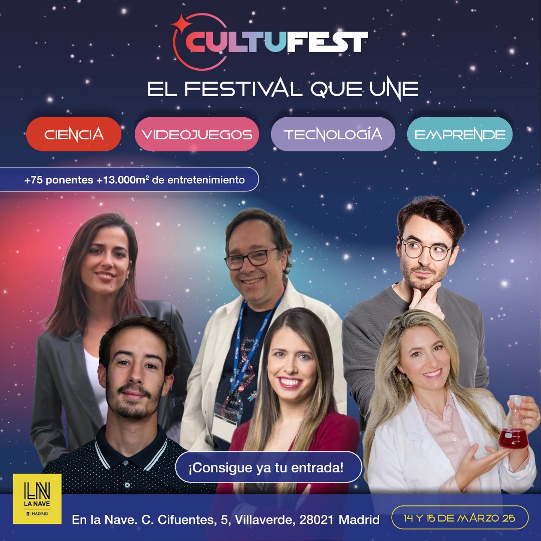 ¡Prepárate para sumergirte en la experiencia más emocionante del año! 🤯 Un evento para todos los públicos con más de 75 experiencias interactivas. ¡Vívelo y sé parte del futuro! 🙋

📅 14 y 15 de marzo
📍 La Nave, Madrid

🎟 Entradas ya a la venta aquí👉 cultufest.world