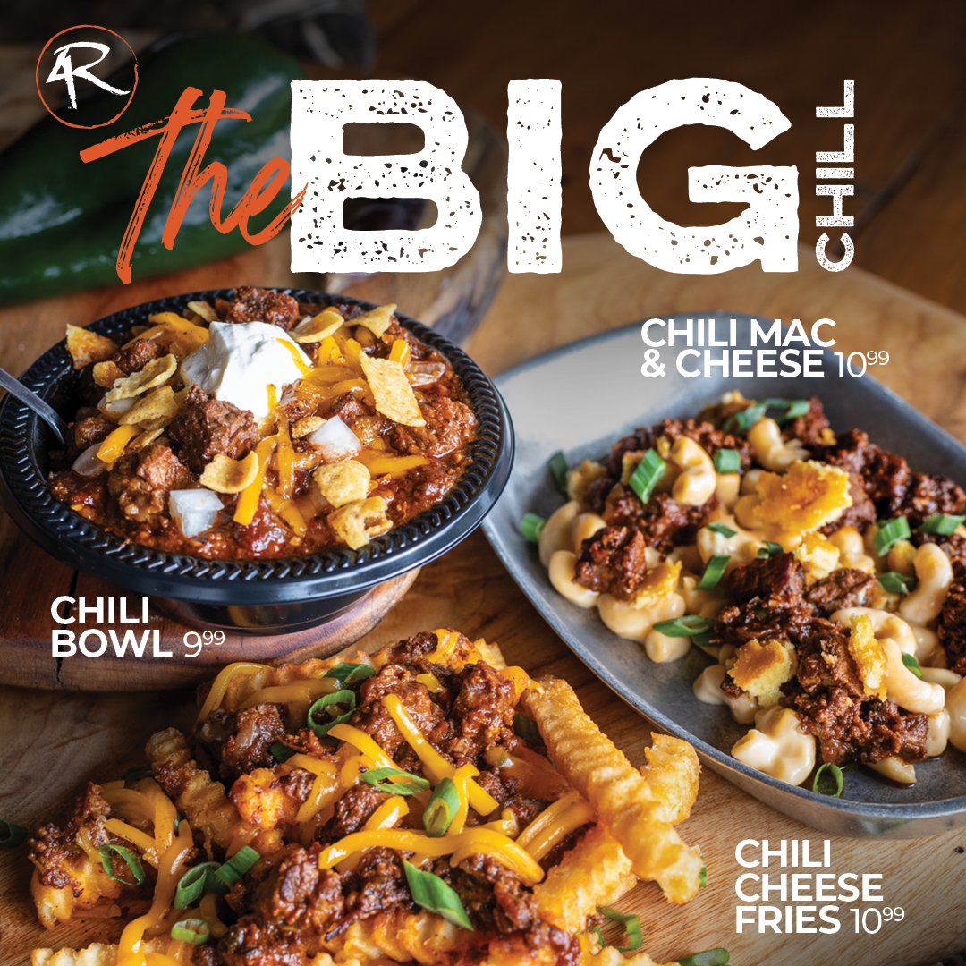 The Big Chill is here! 

Enjoy our new specials: Chili, Chili Mac &amp; Cheese, and Chili Fries — all available now for a limited time! 🔥 Come in and chill with us. 😎 #peacelove4R