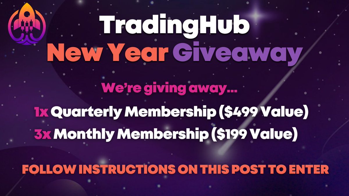 NEW YEAR GIVEAWAY!

We’re giving away:

1x Quarterly Membership ($499 Value)
3x Monthly Membership ($199 Value)

Here’s how to enter:
- Follow <a href="/tradinghubio/">TradingHub</a> &amp; <a href="/ER404i/">ERROR</a> 
- Like &amp; repost this post
- Join our Discord: discord.gg/tradinghubio

Winners will be chosen in 48 hours. Good
