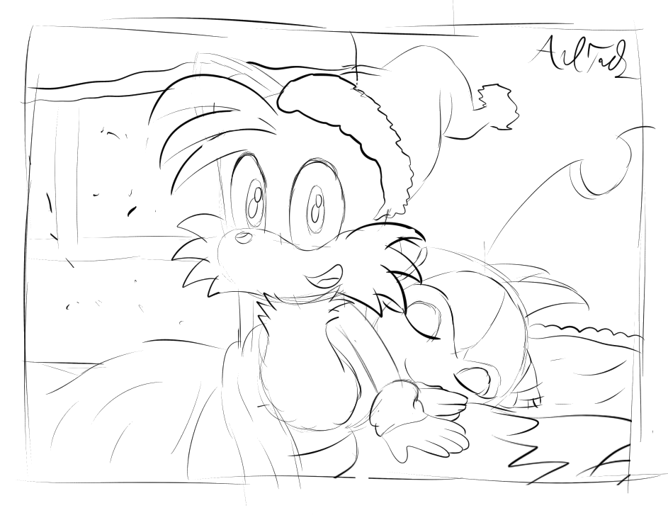 Working on some Tailsmo art to be posted January 1. Who gets the Simpsons reference?