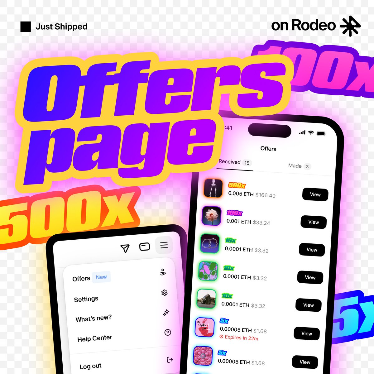rodeodotclub's tweet image. Offers are booming, but it's hard to stay on top of the action.

Now, view all of your offers in one place.

You've got this! 💪