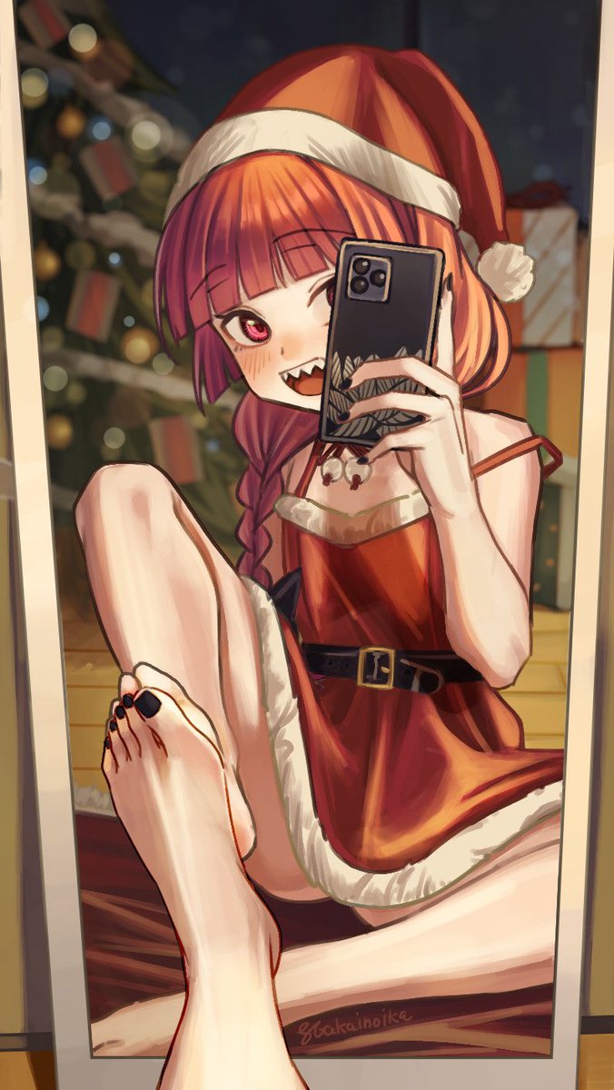 hakainoika's tweet image. 自撮り絵の差分です🦶✨
足もっと見て…