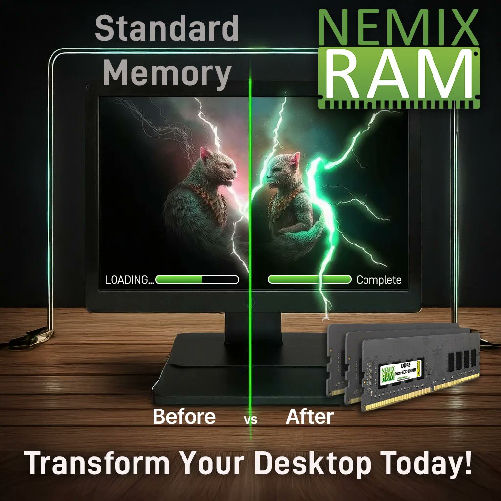 NEMIXRAMUSA's tweet image. 🔧 Did your system slow you down in 2024? Let’s fix that. NEMIX RAM delivers the speed and reliability you need for work and play.
🔗 nemixram.com/pages/memory-b…
#TechUpgrade #NEMIXRAM @NemixRam