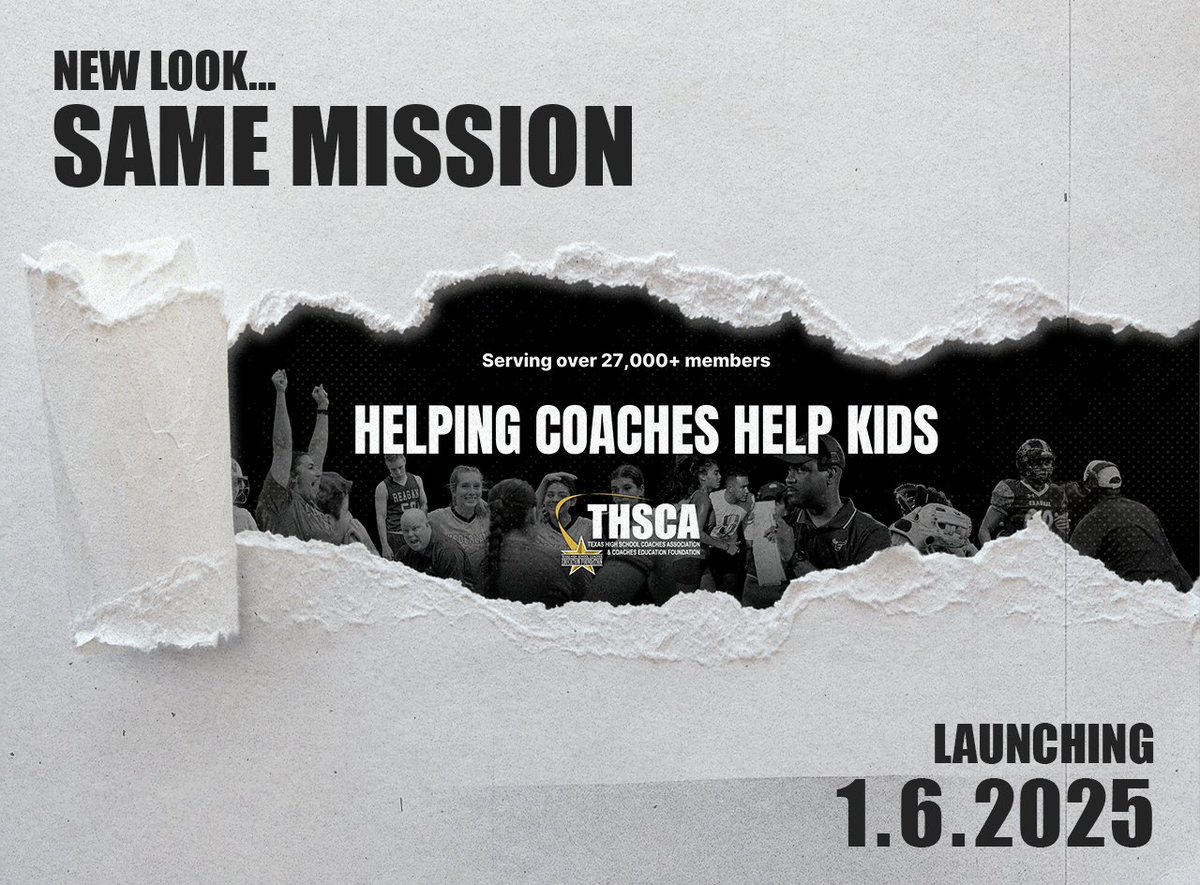 THSCAcoaches's tweet photo. Something exciting is coming to THSCA👀 

Stay tuned – the big reveal drops soon! #THSCANewLook https://t.co/V388iYPhvc