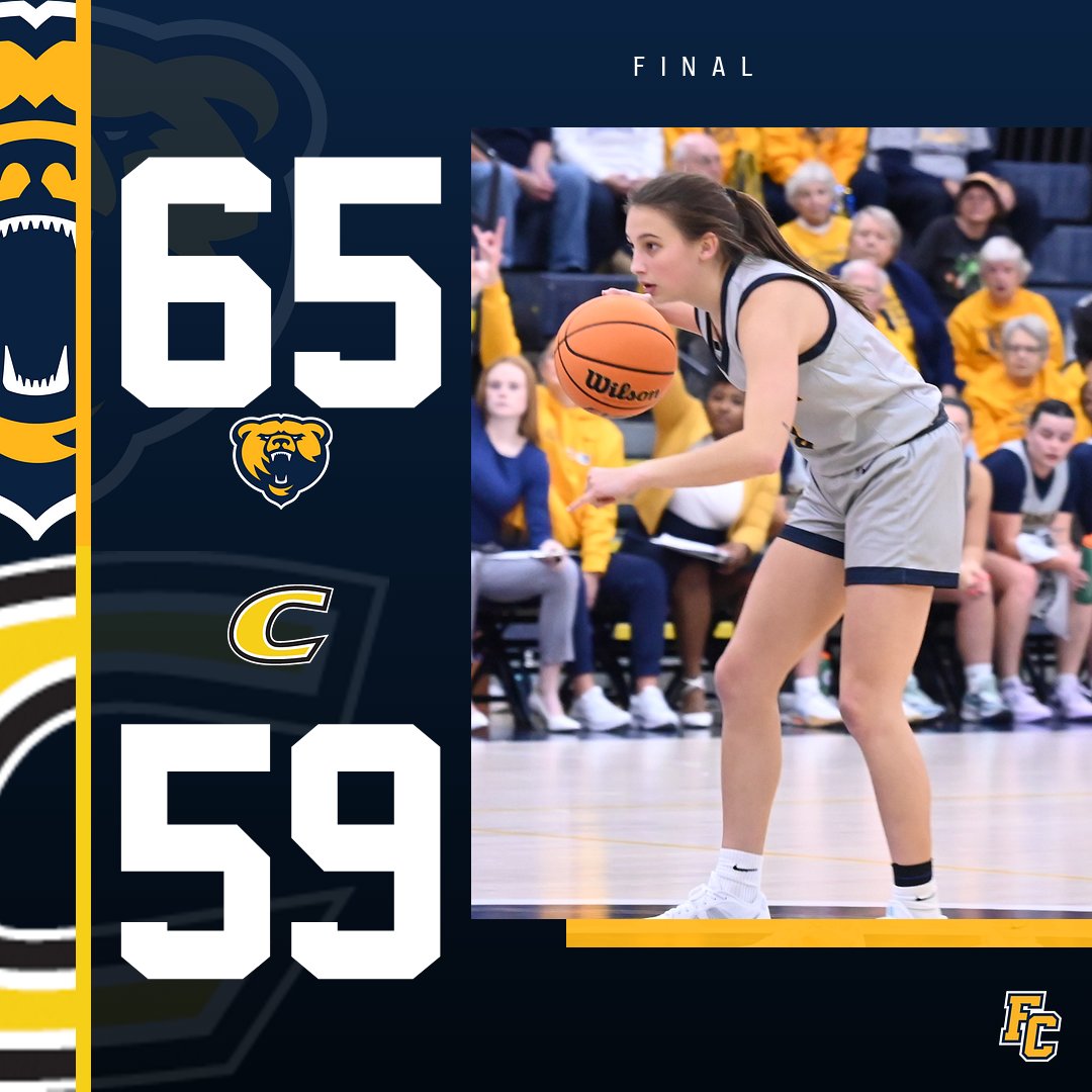 Griz win!

Make it five straight victories for @fcgrizwbb, as they hold off a late push from Centre to earn a 65-59 win and a perfect trip to the Sewanee Classic!

Next up, we get back into HCAC play on Saturday with a trip to Earlham. #TeamGriz