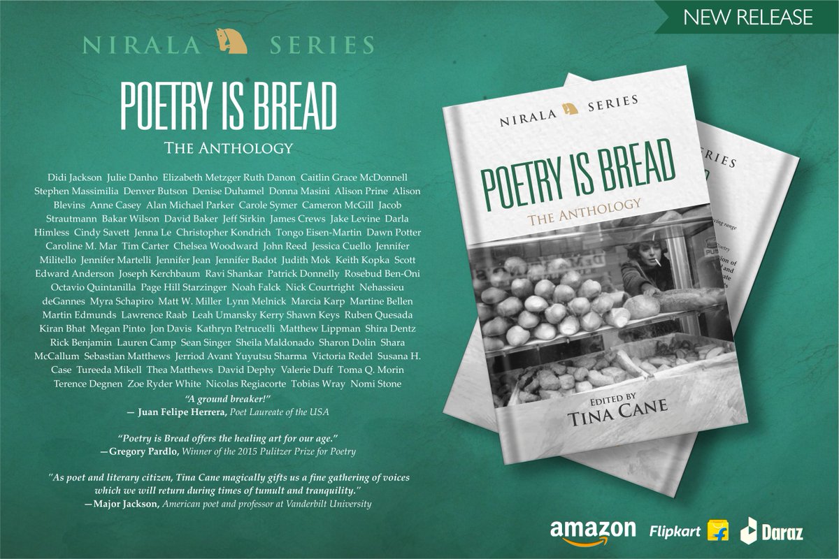 Nirala's poster of upcoming Poetry is Bread Anthology edited by Tina Cane is out #tinacane #niralaseries #yuyutsusharma #poetrtisbread