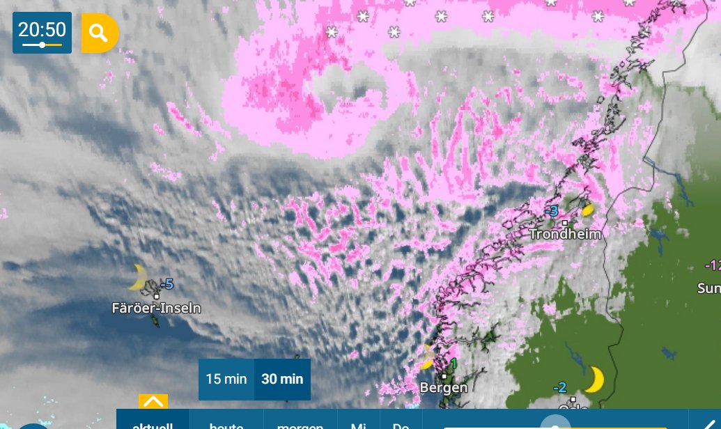 PvForecast's tweet image. #polarlow is moving to coast of west #norway