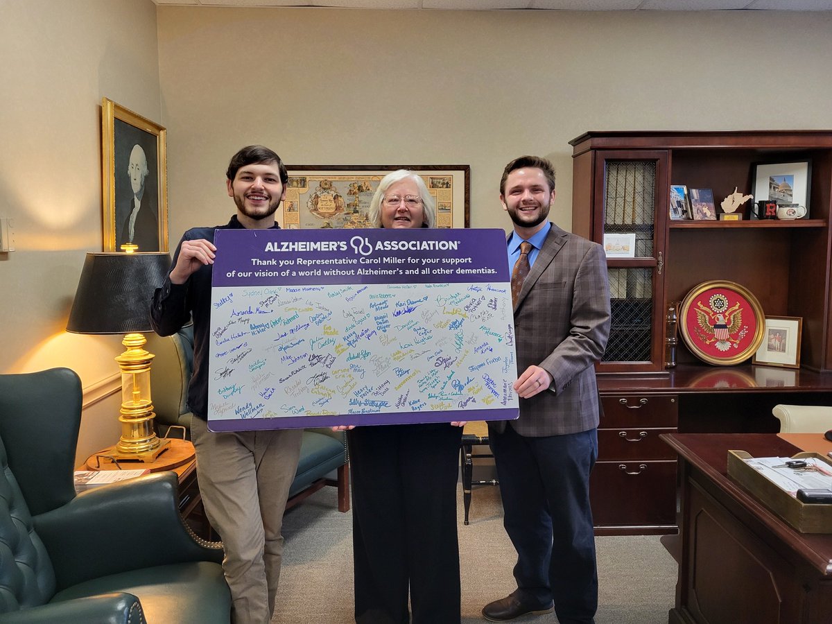 Thank you to Rep. Carol Miller for her leadership this year, especially for her co-sponsorship of the Alzheimer’s Accountability and Investment Act. We're grateful for leaders and advocates like you! #ENDALZ