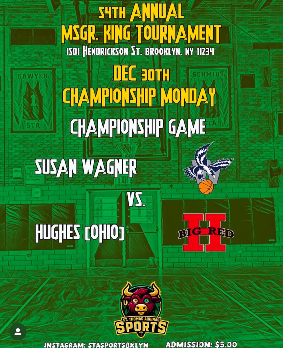 Big Red varsity basketball advances to the championship game at the MSGR King Tournament in Brooklyn, NY!!

Championship game tonight at 9pm vs Susan Wagner!