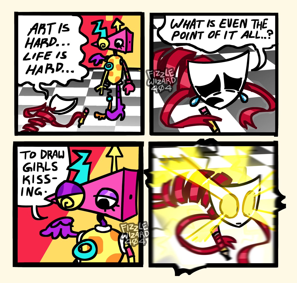fizzlewizard404's tweet photo. i... i thought this would be funny... and somewhat fitting, idk...
#TADC #TheAmazingDigitalCircus #TADCfanart #redraw #Gangle #Zooble https://t.co/bY4H6gfzbb