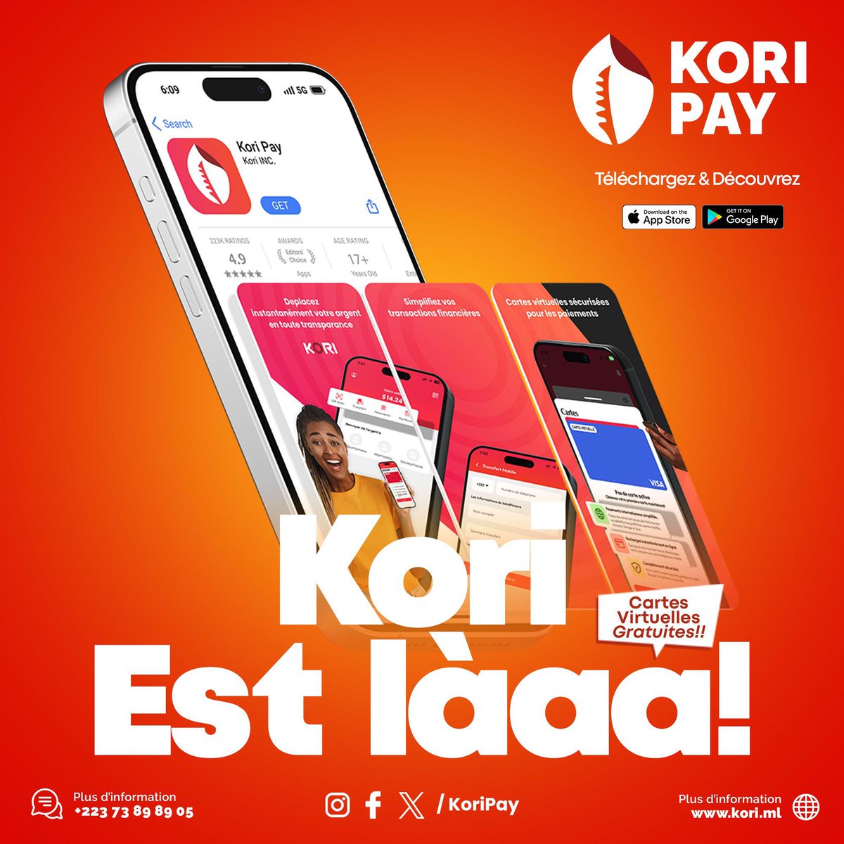 Vous avez rêvé de simplicité, de liberté, d’un outil fait pour vous. Aujourd’hui, ce rêve devient réalité.

📲 Téléchargez Kori et découvrez une nouvelle façon de gérer votre argent, où que vous soyez, quand vous le voulez.

⬇️⬇️⬇️⬇️⬇️⬇️
app.kori.ml