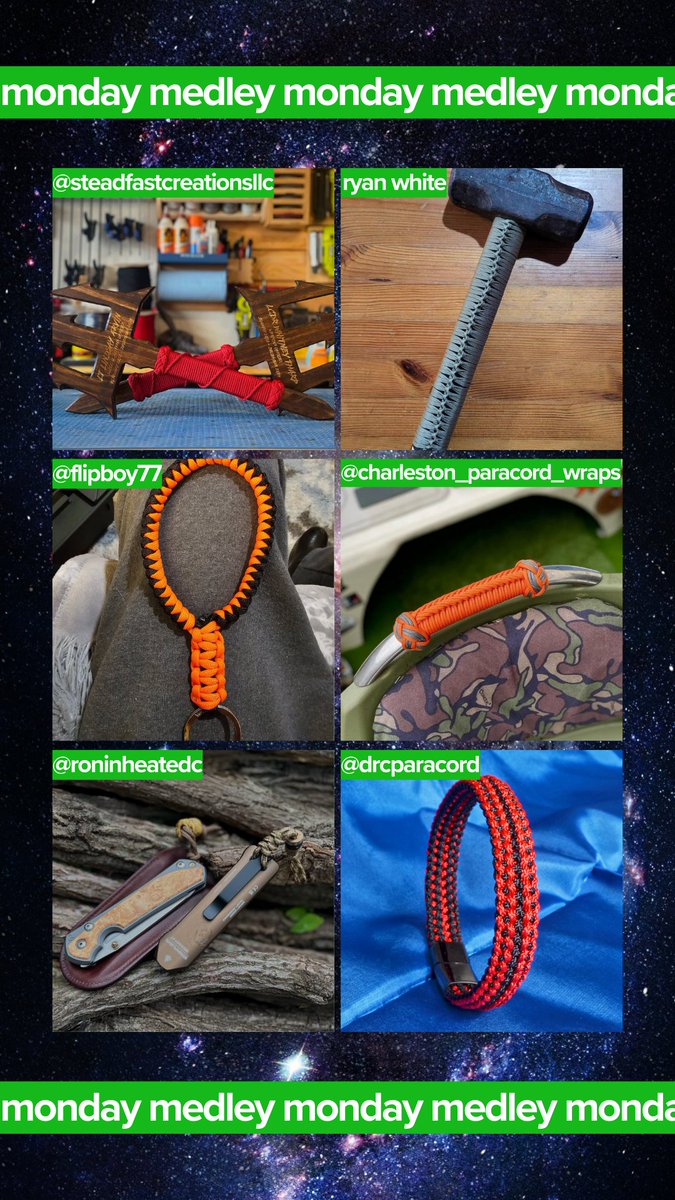 Last Monday Medley of 2024! Includes Paracord wraps, lanyards, and a bracelet. Let us know which projects inspire YOU and make some noise for their CREATORS! 👏🔥🎉 #paracord #paracord550 #paracordwrap #edc #paracordbracelet #knots #showusyourcord
