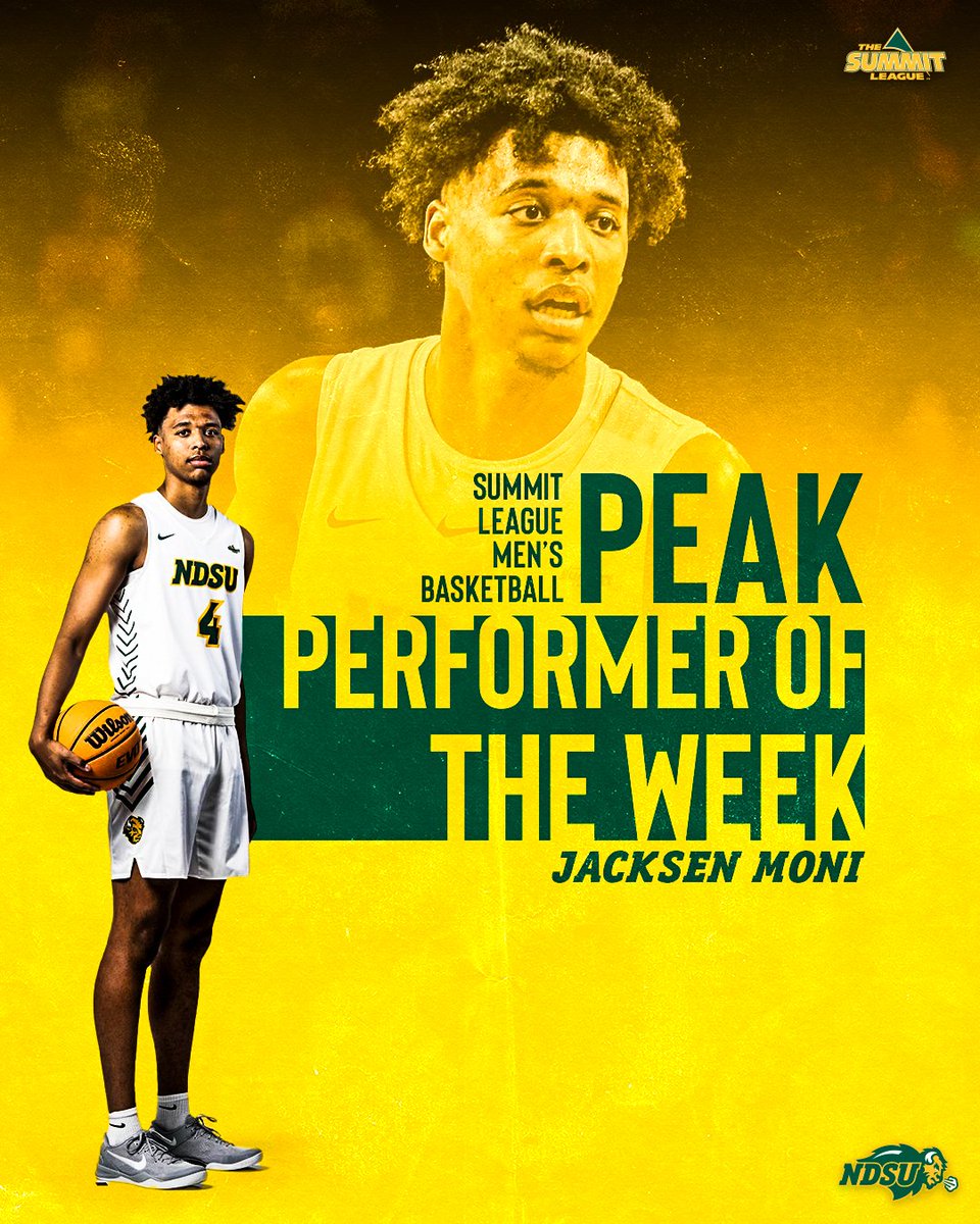 For the 3rd time this month, Jacksen Moni is the Summit League MBB Peak Performer of the Week!