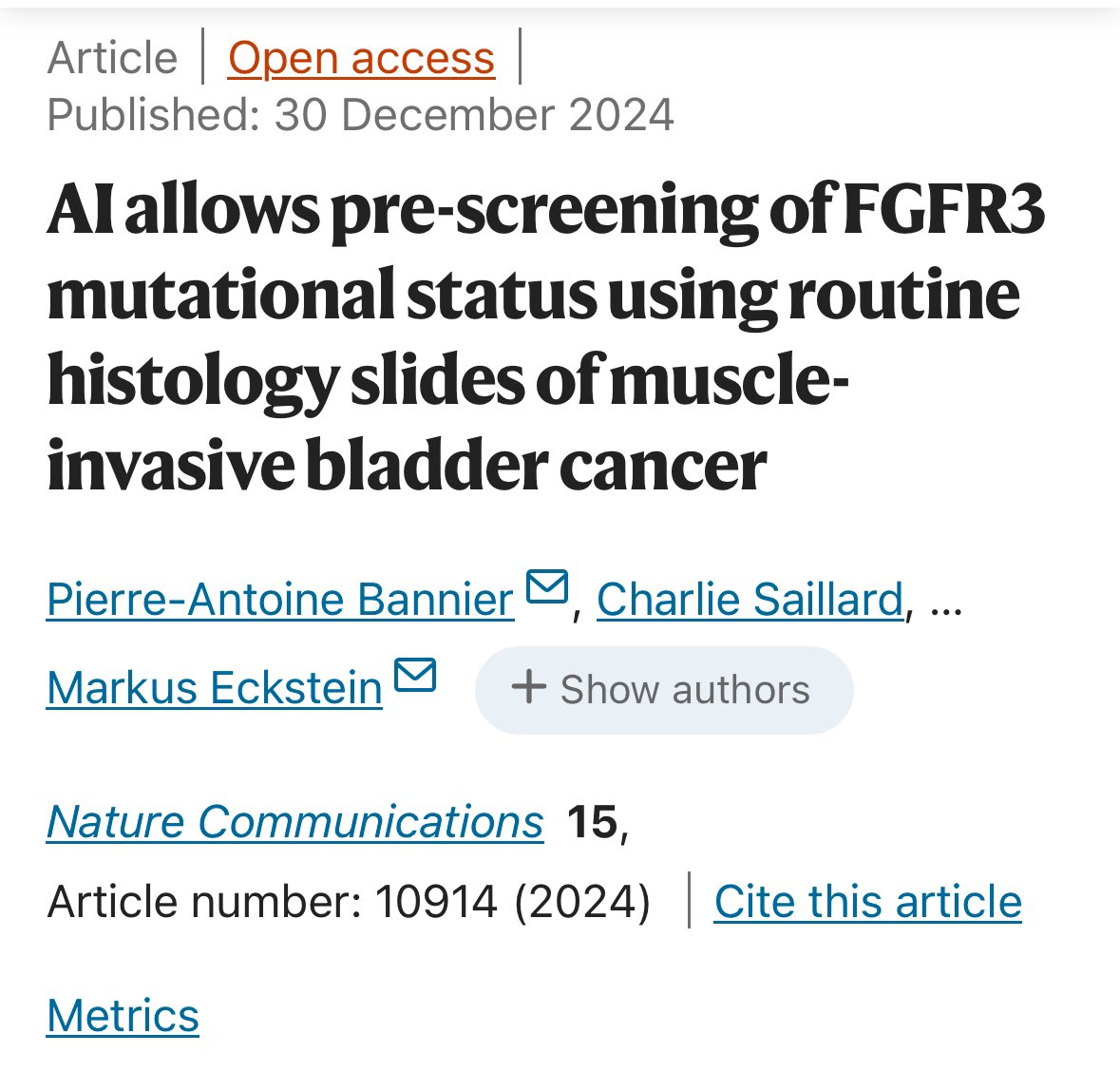Markus Eckstein (@markuseckstein3) on Twitter photo Erdafitinib is just around the corner for #metastatic #urothelialcancer!
However, FGFR3 alterations are rare (10-15%) in MUC!
In our recently published study in <a href="/NatureComms/">Nature Communications</a> we thus asked whether we could use #AI to prescreen histopathology slides for presence of FGFR3 Erdafitinib is just around the corner for #metastatic #urothelialcancer!
However, FGFR3 alterations are rare (10-15%) in MUC!
In our recently published study in <a href="/NatureComms/">Nature Communications</a> we thus asked whether we could use #AI to prescreen histopathology slides for presence of FGFR3