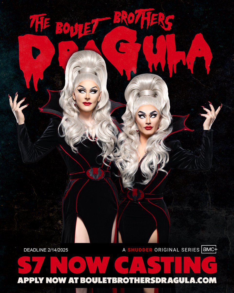 We’re on the hunt for the World’s Next Drag Supermonster! Do you have what it takes? The Boulet Brothers’ Dragula Season 7 is now casting for a new assemblage of drag monsters. Apply now at bouletbrothersdragula.com The video submission deadline is 2/14! #Dragula