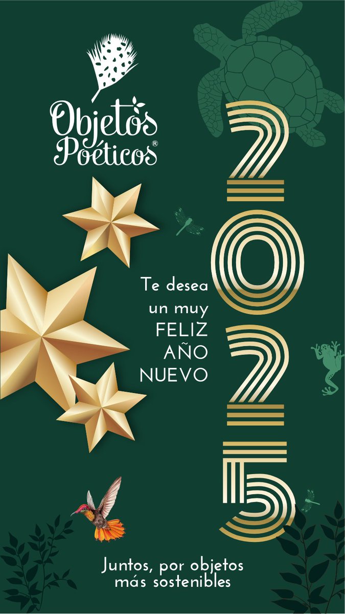 Desde Objetos Poéticos queremos desearte un muy #felizañonuevo2025 🌟 Y esperamos contar contigo para seguir haciendo que este hermoso país (#Colombia) y el mundo, sean cada vez más #sostenibles.