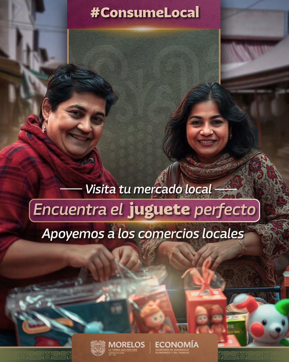 Elige comprar tus juguetes en los mercados locales. Apoyar a nuestros comerciantes no solo mantiene vivas nuestras tradiciones, sino que también impulsa la economía de nuestra comunidad. 🌟

¡Juntas y juntos hagamos que esta fecha esté llena de magia y solidaridad!

#ConsumeLocal