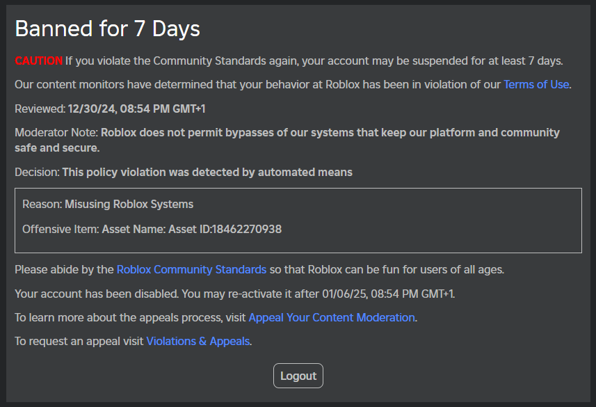 Roblox moderations is such bs it's insane. The items that were removed weren't even on sale/for purchase, I tried to archive them to but Roblox would not let me. AI should not be moderating. <a href="/robloxdevrel/">Roblox Developer Relations</a>

#roblox #robloxdev #robloxugc