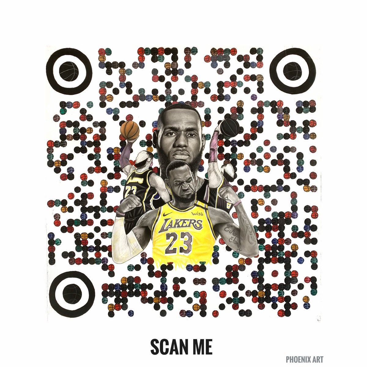 Phx_art's tweet photo. I drew @KingJames in my style 💫
Happy Birthday to the 🐐👑 
Guess where the drawing takes you when you scan ☺️
Please RT 🙏. I hope he sees this https://t.co/ThX4tS0chI