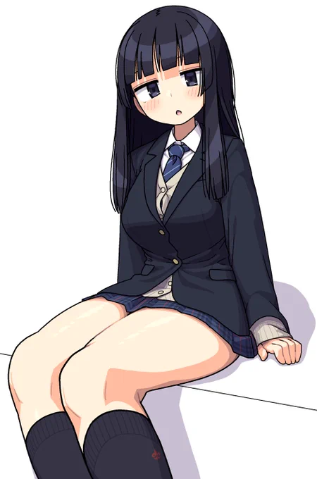 ブレザー女子高生さん 今年最後の絵です #女子高生