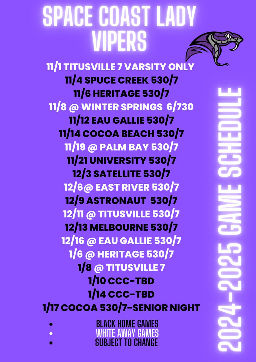 Check out our schedule update and make your plans now to come check us out as we head into the 2nd half of the season!